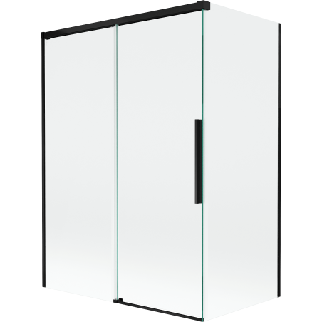 Mexen Rox 2-szárnyas, tolható fürdőszobai paraván 120 + 70 x 150 cm, átlátszó, fekete - 8C9-120-070-70-00