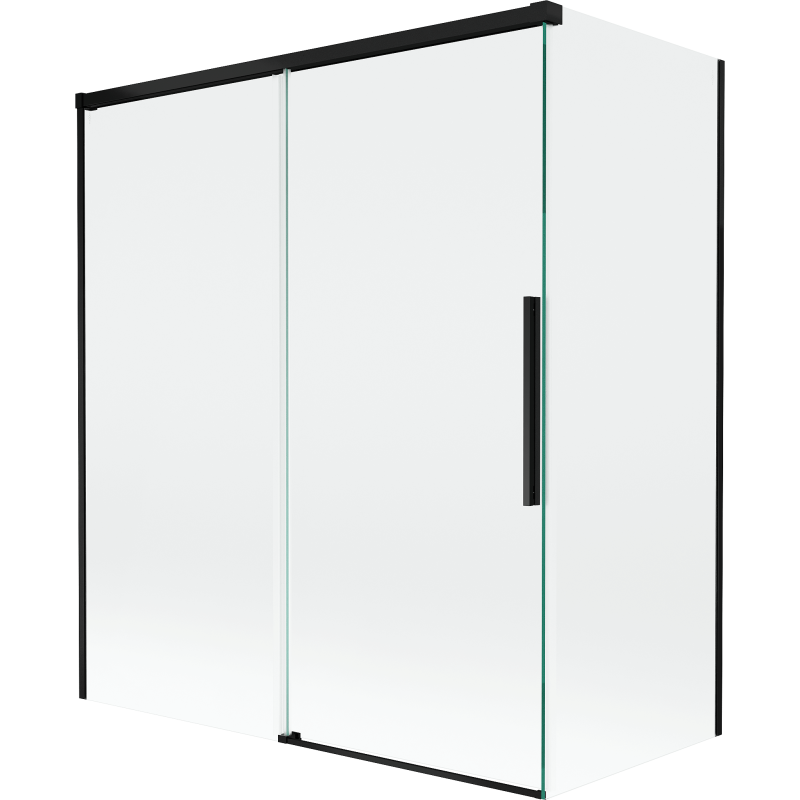 Mexen Rox kétszárnyú toló fürdőkabin 140 + 70 x 150 cm, áttetsző, fekete - 8C9-140-070-70-00