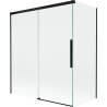 Mexen Rox paravan de cadă cu 2 aripi glisante 140 + 70 x 150 cm, transparent, negru - 8C9-140-070-70-00