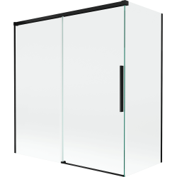 Mexen Rox paravan de baie cu 2 uși glisante 150 + 70 x 150 cm, transparent, negru - 8C9-150-070-70-00