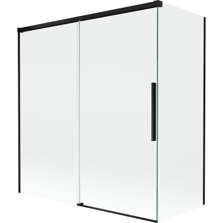 Mexen Rox kétszárnyú toló kádparaván 150 + 70 x 150 cm, átlátszó, fekete - 8C9-150-070-70-00