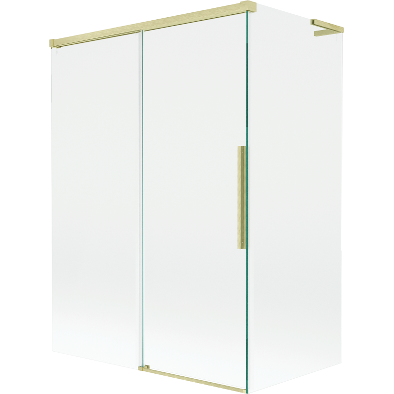 Mexen Rox L kádparaván 2-szárnyú tolóajtós 120 + 70 x 150 cm, átlátszó, arany szálcsiszolt - 8C9L-120-070-55-00