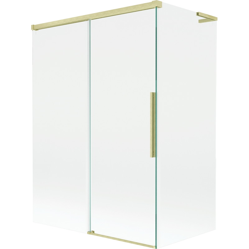 Mexen Rox L paravan de cadă cu 2 uși glisante 120 + 70 x 150 cm, transparent, auriu periat - 8C9L-120-070-55-00
