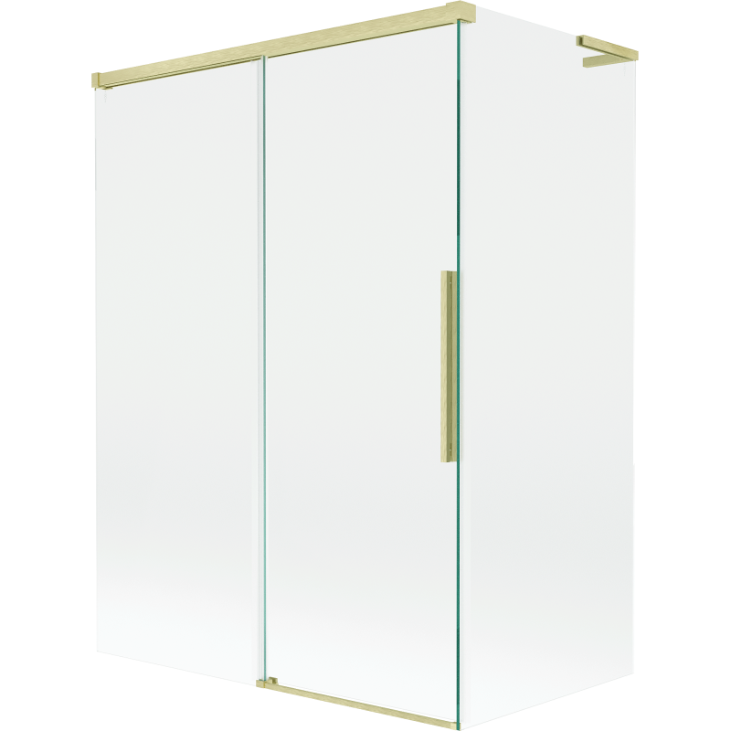 Mexen Rox L zuhanyfal 2-szárnyú tolóajtóval 120 + 70 x 150 cm, átlátszó, arany kefélt - 8C9L-120-070-55-00