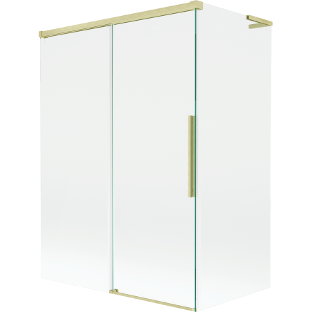 Mexen Rox L zuhanyfal 2-szárnyú tolóajtóval 120 + 70 x 150 cm, átlátszó, arany kefélt - 8C9L-120-070-55-00