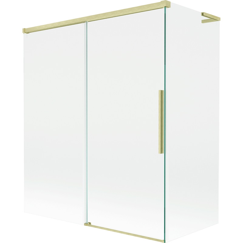 Mexen Rox L 2-szárnyú, csúsztatható fürdőkád paraván 140 + 70 x 150 cm, átlátszó, arany matt - 8C9L-140-070-55-00