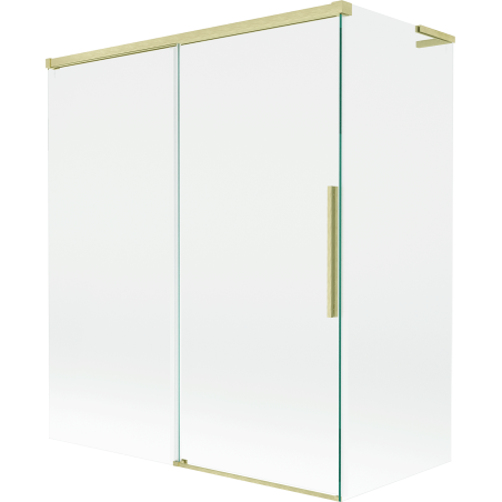 Mexen Rox L 2-szárnyú, csúsztatható fürdőkád paraván 140 + 70 x 150 cm, átlátszó, arany matt - 8C9L-140-070-55-00