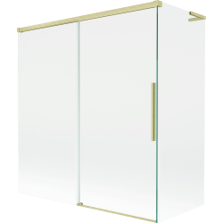 Mexen Rox L kétszárnyú zuhanyfal, tolóajtós 150 + 70 x 150 cm, átlátszó, arany szálcsiszolt - 8C9L-150-070-55-00