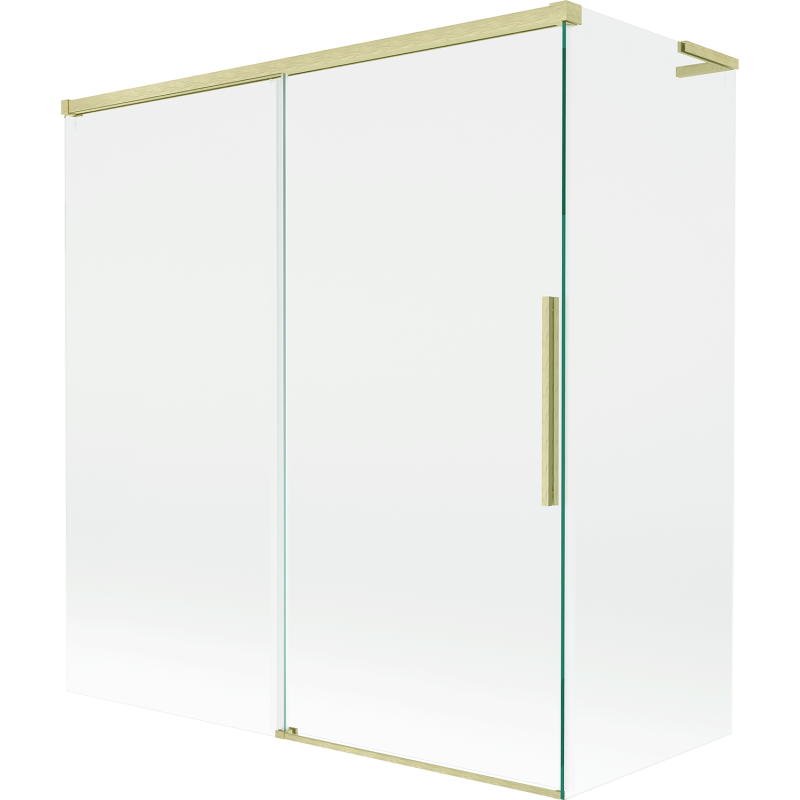 Mexen Rox L paravan de cadă cu 2 uși glisante 150 + 70 x 150 cm, transparent, auriu periat - 8C9L-150-070-55-00