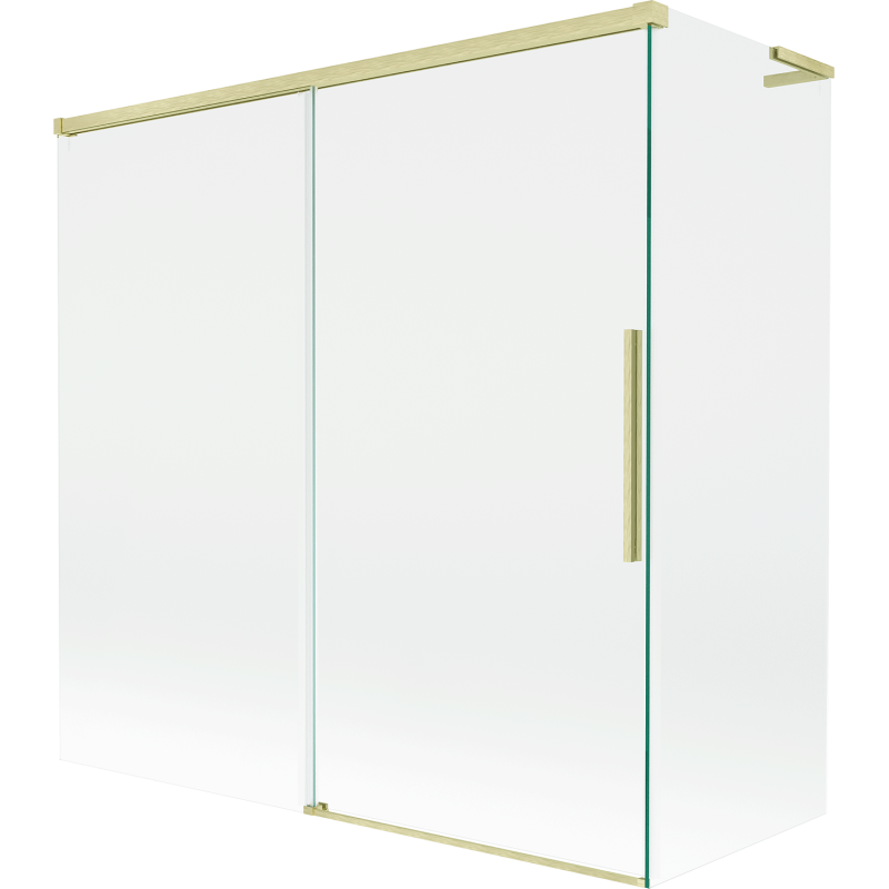 Mexen Rox L paravan de baie cu 2 uși glisante 160 + 70 x 150 cm, transparent, auriu periat - 8C9L-160-070-55-00