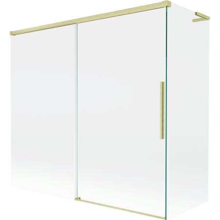 Mexen Rox L paravan cadă cu 2 uși glisante 170 + 70 x 150 cm, transparent, auriu periat - 8C9L-170-070-55-00