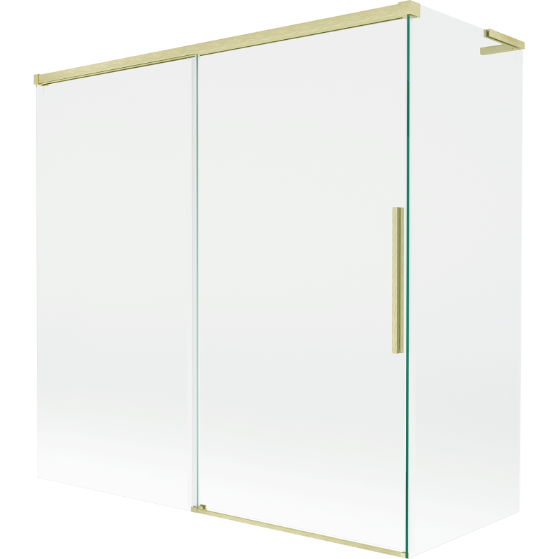 Mexen Rox L paravan de cadă cu 2 canaturi culisante 160 + 75 x 150 cm, transparent, auriu periat - 8C9L-160-075-55-00