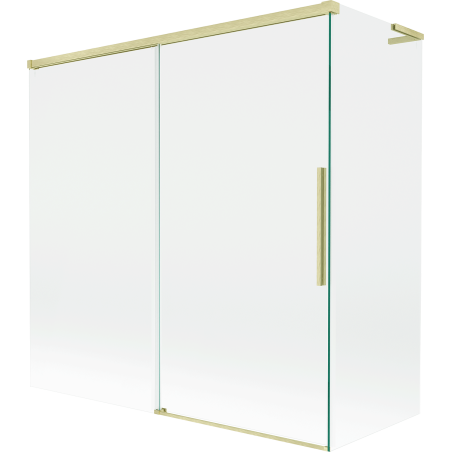 Mexen Rox L 2-szárnyú összecsukható kádparaván 160 + 75 x 150 cm, áttetsző, arany kefefényű - 8C9L-160-075-55-00