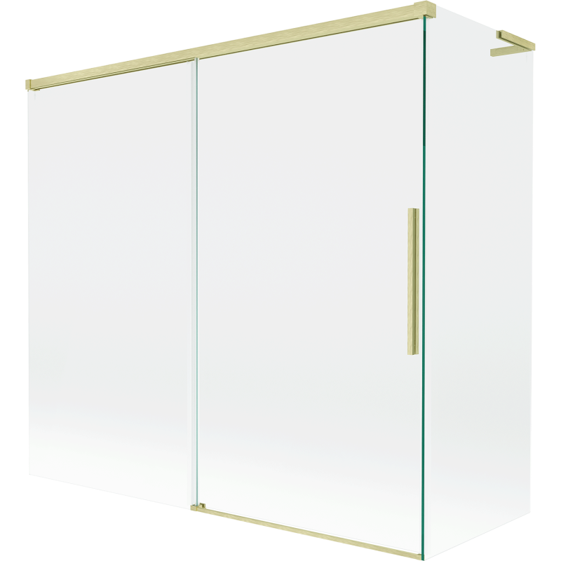 Mexen Rox L kádparaván 2-szárnyú tolóajtóval 170 + 75 x 150 cm, átlátszó, arany kefe - 8C9L-170-075-55-00