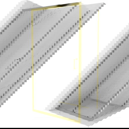 Mexen Apia cabină de duș extensibilă 90 x 80 cm, transparent, Aurie - 840-090-080-50-00