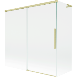 Mexen Rox L paravan cadă 2-canate glisante 160 + 80 x 150 cm, transparent, auriu periat - 8C9L-160-080-55-00