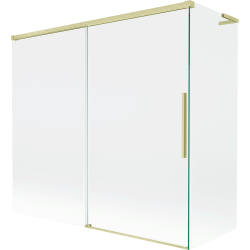 Mexen Rox L kétszárnyú kádparaván, eltolható 170 + 80 x 150 cm, átlátszó, arany kefe - 8C9L-170-080-55-00
