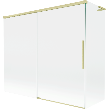 Mexen Rox L paravan de cadă cu 2 uși glisante 180 + 80 x 150 cm, transparent, auriu periat - 8C9L-180-080-55-00