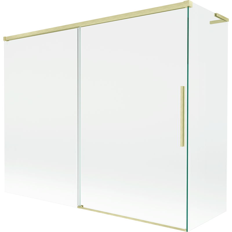 Mexen Rox L paravan de baie cu 2 uși glisante 190 + 80 x 150 cm, transparent, auriu periat - 8C9L-190-080-55-00