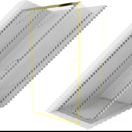 Mexen Apia cabină de duș extensibilă 90 x 90 cm, transparent, Aurie - 840-090-090-50-00