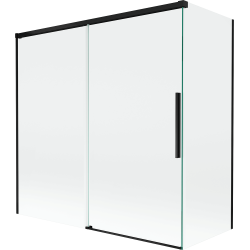 Mexen Rox ecran de baie 2-panouri glisante 160 + 80 x 150 cm, transparent, negru - 8C9-160-080-70-00
