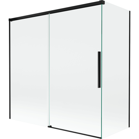 Mexen Rox 2-szárnyú toló fürdőszobai paraván 160 + 80 x 150 cm, átlátszó, fekete - 8C9-160-080-70-00