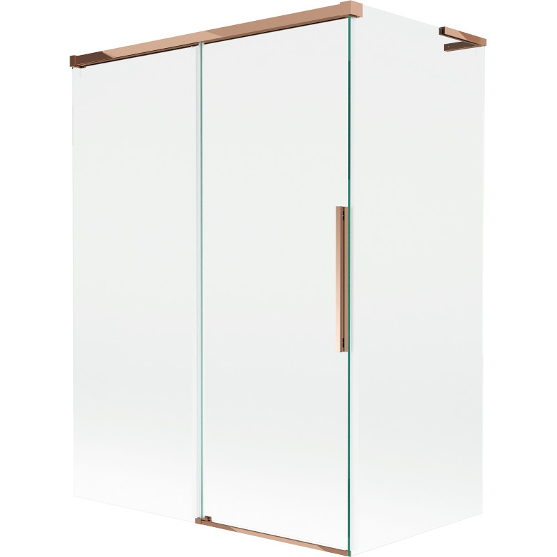 Mexen Rox L kétpaneles, 120 + 70 x 150 cm-es eltolható kádparaván, átlátszó, rózsaarany - 8C9L-120-070-60-00