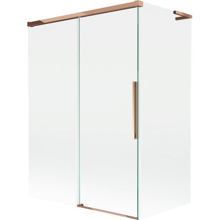 Mexen Rox L ecran de cadă cu 2 uși glisante 120 + 70 x 150 cm, transparent, aur roz - 8C9L-120-070-60-00