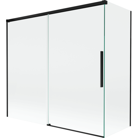 Mexen Rox paravan cadă cu 2 panouri culisante 170 + 80 x 150 cm, transparent, negru - 8C9-170-080-70-00