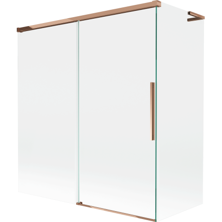 Mexen Rox L paravan cadă cu 2 uși culisante 150 + 70 x 150 cm, transparent, aur roz - 8C9L-150-070-60-00