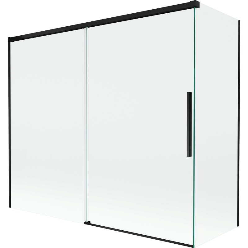 Mexen Rox 2-részes tolóajtós fürdőkádparaván 180 + 80 x 150 cm, átlátszó, fekete - 8C9-180-080-70-00