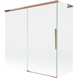 Mexen Rox L kétszárnyú fürdőszobai paraván, toló 160 + 70 x 150 cm, átlátszó, rózsaarany - 8C9L-160-070-60-00