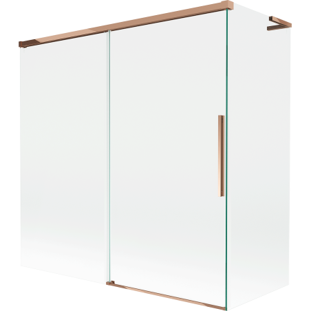 Mexen Rox L kétszárnyú kádparaván, eltolható 160 + 70 x 150 cm, átlátszó, rózsaarany - 8C9L-160-070-60-00