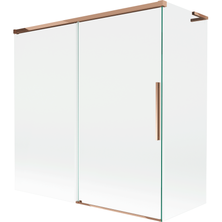 Mexen Rox L paravan pentru cadă, cu 2 panouri glisante 160 + 75 x 150 cm, transparent, aur roz - 8C9L-160-075-60-00