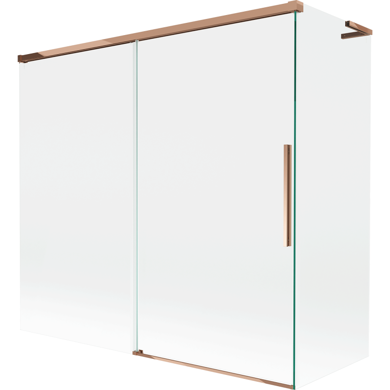 Mexen Rox L paravan cadă 2-pal menționat 170 + 75 x 150 cm, transparent, aur rose - 8C9L-170-075-60-00