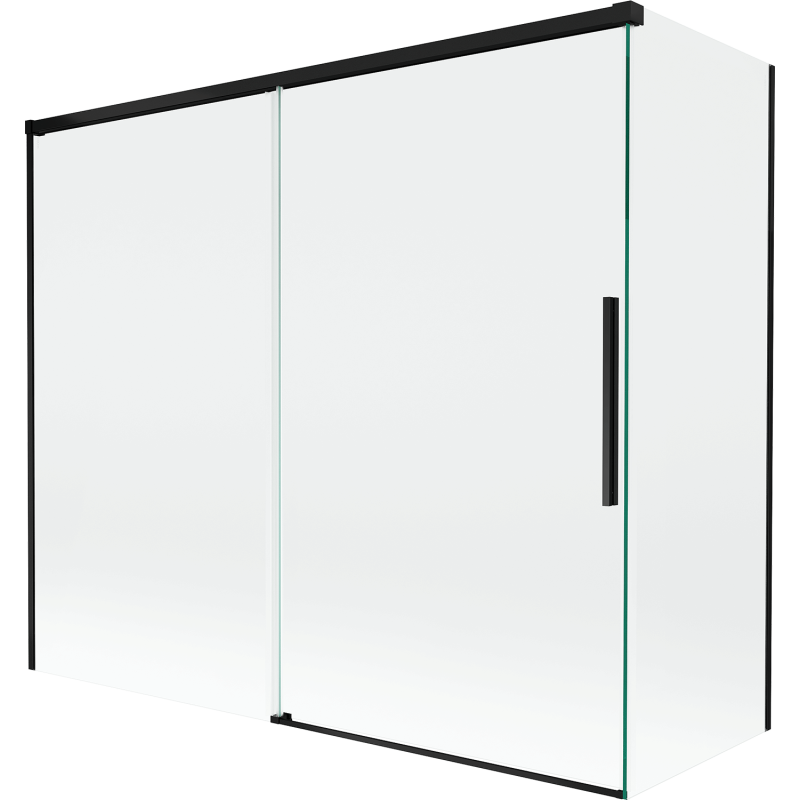 Mexen Rox paravan cadă cu 2 uși glisante 180 + 90 x 150 cm, transparent, negru - 8C9-180-090-70-00