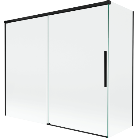 Mexen Rox paravan cadă cu 2 uși glisante 180 + 90 x 150 cm, transparent, negru - 8C9-180-090-70-00