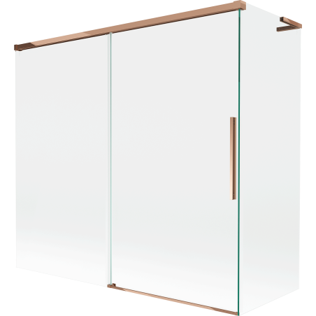 Mexen Rox L dupla fürdőszobai tolóajtós zuhanyfal 170 + 80 x 150 cm, átlátszó, rózsaarany - 8C9L-170-080-60-00