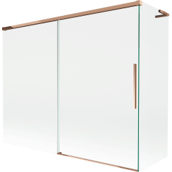 Mexen Rox L tolóajtós kádparaván, 2 szárnyas, 190 + 80 x 150 cm, átlátszó, rózsaarany - 8C9L-190-080-60-00