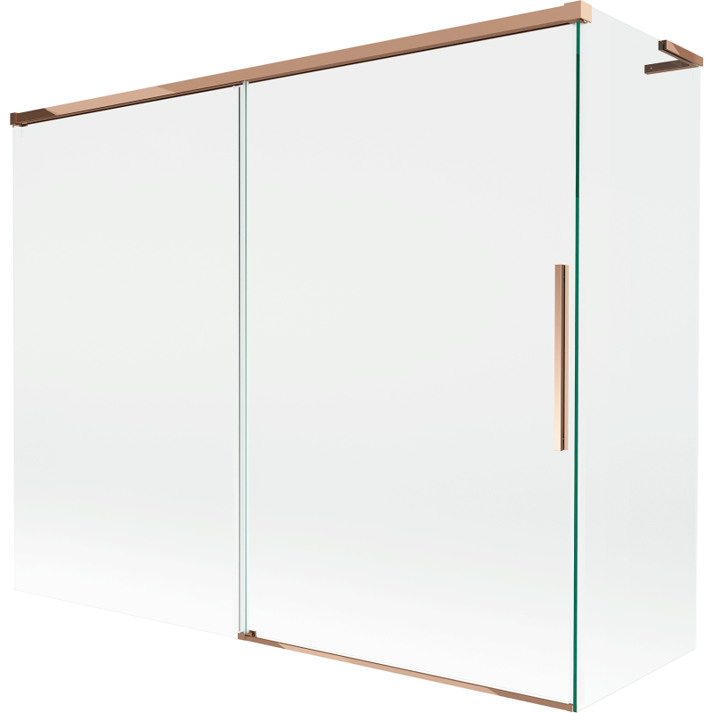 Mexen Rox L paravan cadă, 2 canaturi glisante, 190 + 80 x 150 cm, transparent, aur roz - 8C9L-190-080-60-00