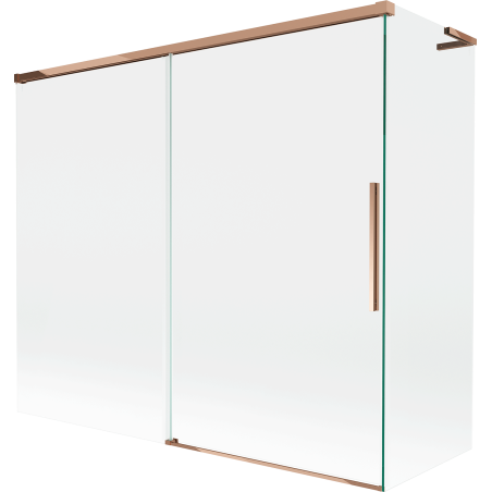 Mexen Rox L paravan cadă 2-canaturi glisante 180 + 80 x 150 cm, transparent, aur roz - 8C9L-180-080-60-00