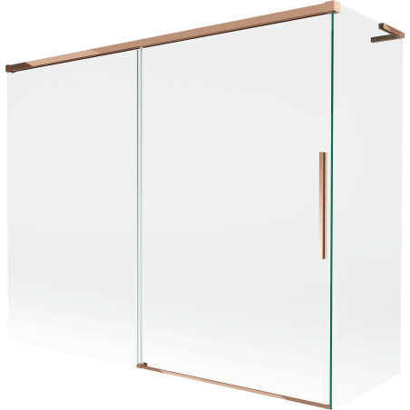 Mexen Rox L paravan pentru cadă, cu 2 panouri glisante 190 + 90 x 150 cm, transparent, aur roz - 8C9L-190-090-60-00