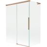 Mexen Rox L kádparaván 2-szárnyas eltolható 120 + 70 x 150 cm, átlátszó, csiszolt réz - 8C9L-120-070-65-00