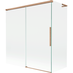 Mexen Rox L 2-szárnyú, eltolható kádparaván 150 + 70 x 150 cm, átlátszó, kefe réz - 8C9L-150-070-65-00