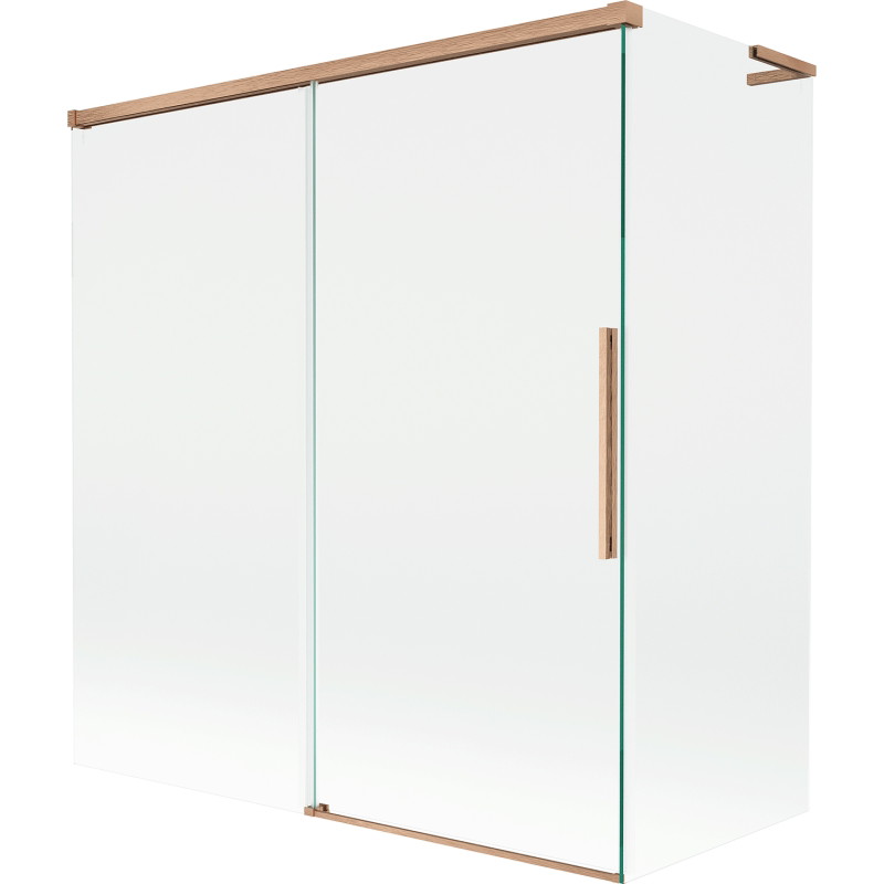Mexen Rox L paravan de baie cu 2 panouri glisante 150 + 70 x 150 cm, transparent, cupru periat - 8C9L-150-070-65-00