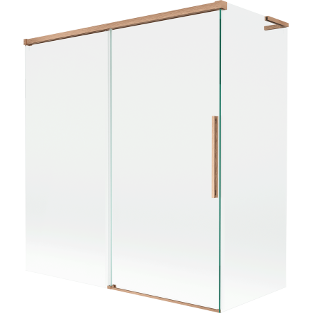 Mexen Rox L 2-szárnyú, eltolható kádparaván 150 + 70 x 150 cm, átlátszó, kefe réz - 8C9L-150-070-65-00