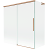 Mexen Rox L 2-szárnyú, eltolható kádparaván 150 + 70 x 150 cm, átlátszó, kefe réz - 8C9L-150-070-65-00