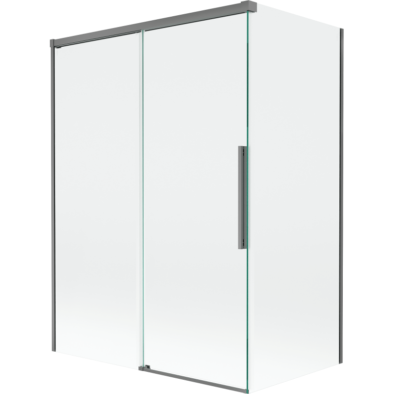 Mexen Rox 2-szárnyú tolózuhanyfal 120 + 70 x 150 cm, átlátszó, gun metal - 8C9-120-070-95-00