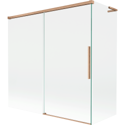 Mexen Rox L kétszárnyú, toló fürdőkádparaván, 160 + 70 x 150 cm, átlátszó, réz szálcsiszolt - 8C9L-160-070-65-00
