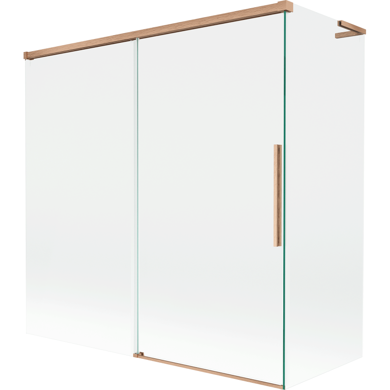 Mexen Rox L paravan cadă 2-canate glisant 160 + 70 x 150 cm, transparent, cupru periat - 8C9L-160-070-65-00
